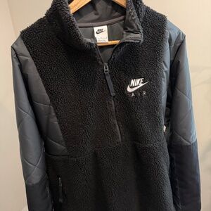 Nike Air Sherpa Fleece Pullover Jacket Black Size Large